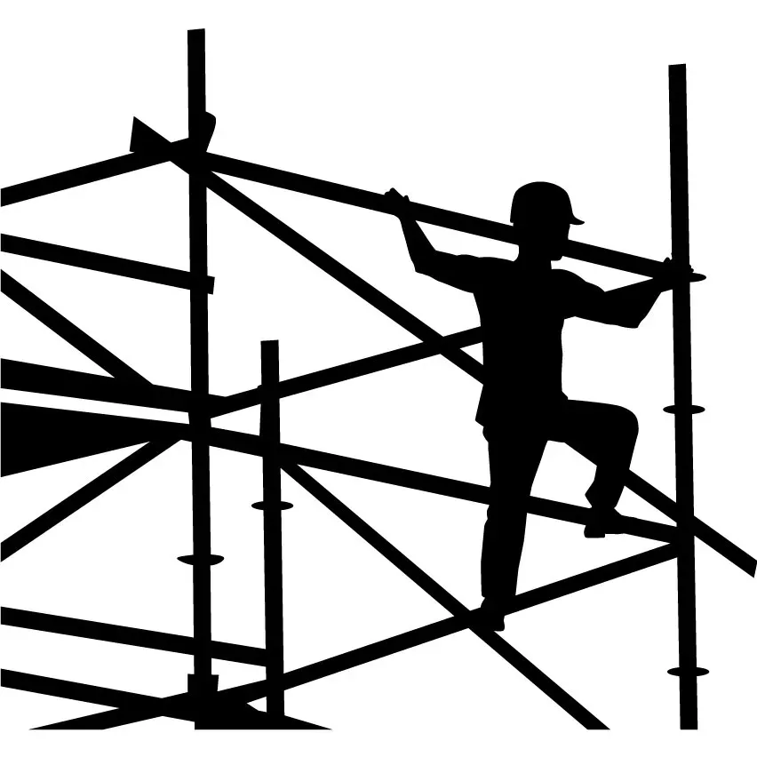 icon-02 Construction worker on scaffolding vector | price 1 credit usd $1.