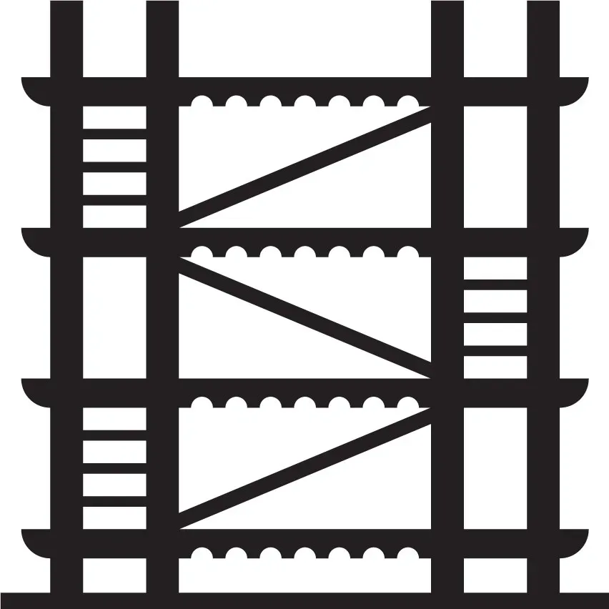 icon-05 A black and white illustration of a ladder.